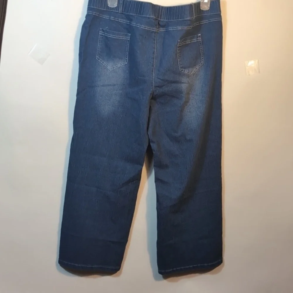 Wide Leg Blue Denim Jeans 3XL Plus Size High Rise Curvy Fit